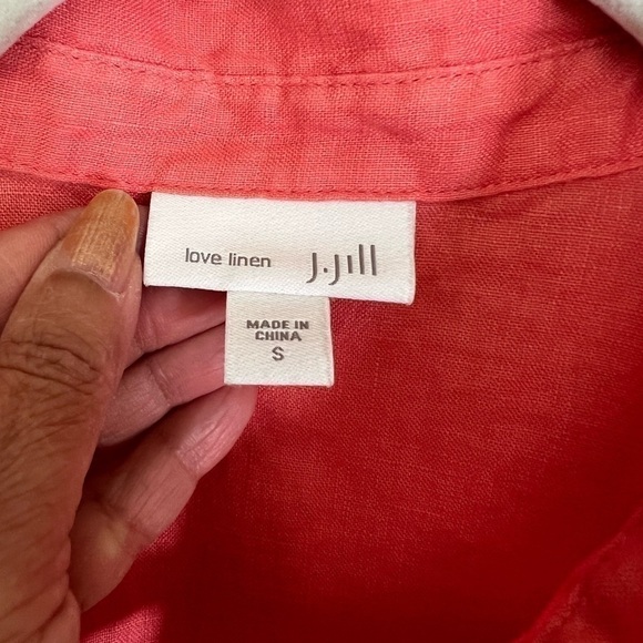 J. Jill 100% Love Linen Shirt in Size Small Orange - Picture 4 of 5